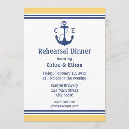 Invitaciones a la cena de ensayos náuticos amarill