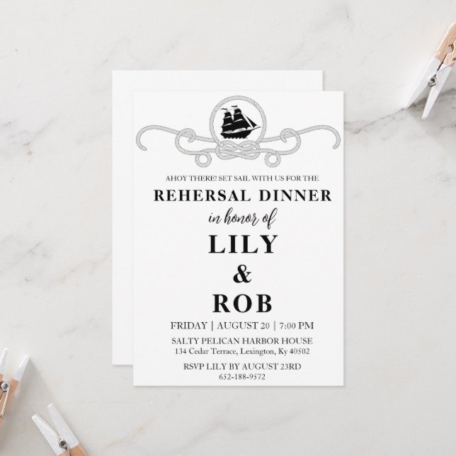 invitaciones a la cena de ensayos náuticos de cuer (Anverso/Reverso In Situ)