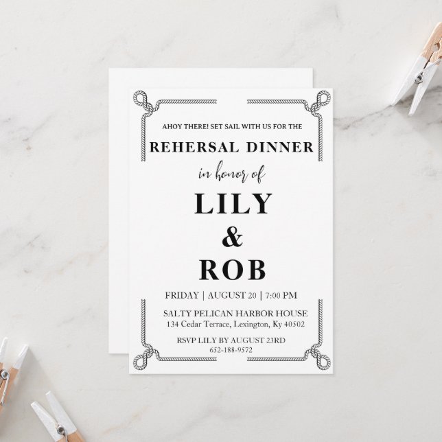 invitaciones a la cena de ensayos náuticos de cuer (Anverso/Reverso In Situ)