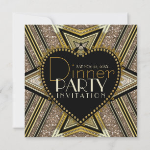 Invitaciones a la cena de gala Art Déco de 1920 en