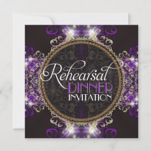 Invitaciones a la cena de la cena de Purple Sparkl