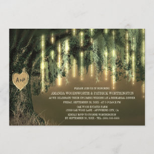 Invitaciones a la cena de la cena de roble con mos