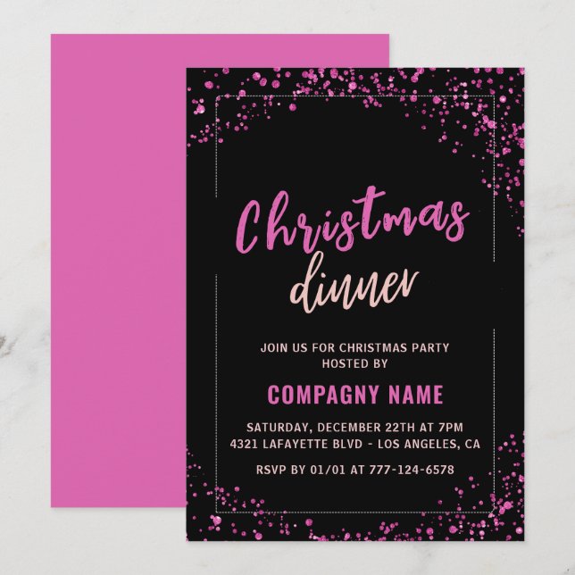 invitaciones a la cena de la fiesta de Navidad de  (Anverso / Reverso)