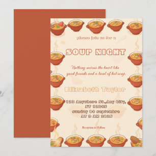 Invitaciones a la Cena de Noche de Sopa