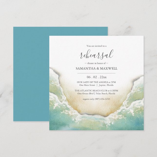 Invitaciones a la cena de personalizado Beach (Anverso / Reverso)