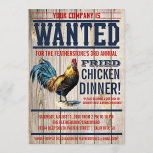 Invitaciones a la cena de pollo frito