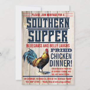 Invitaciones a la cena de pollo frito