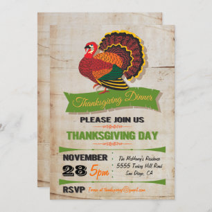 Invitaciones a la cena de Rustic Thankscome
