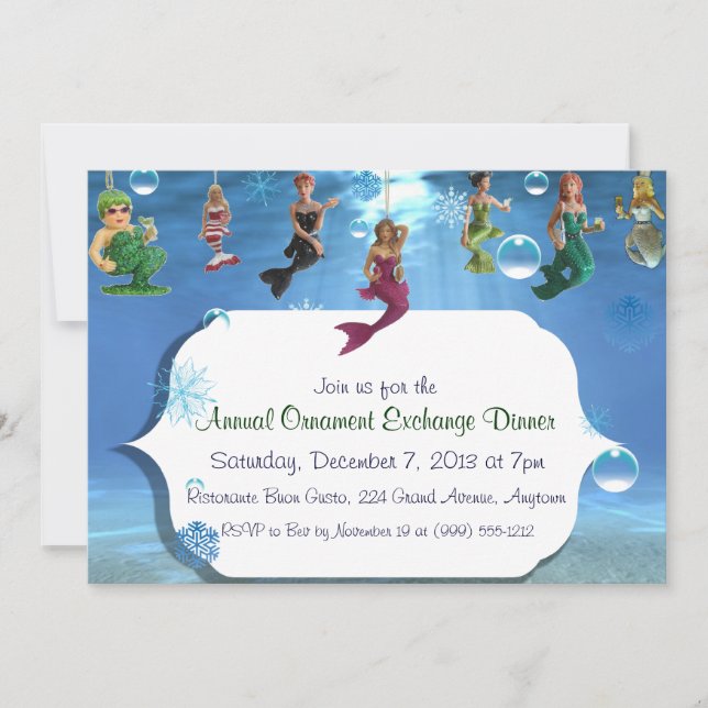Invitaciones a la cena de Sea Ornament (Anverso)