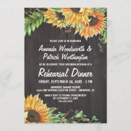 Invitaciones a la cena de Sunflower Watercolor