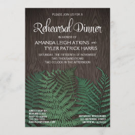 Invitaciones a la cena de un Boda de fern rústico