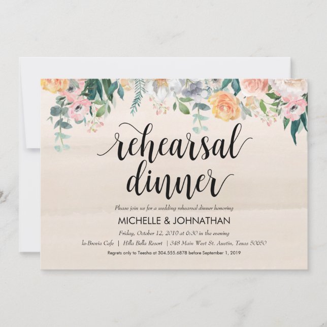 Invitaciones a la cena de un Boda ruso de Dusk (Anverso)