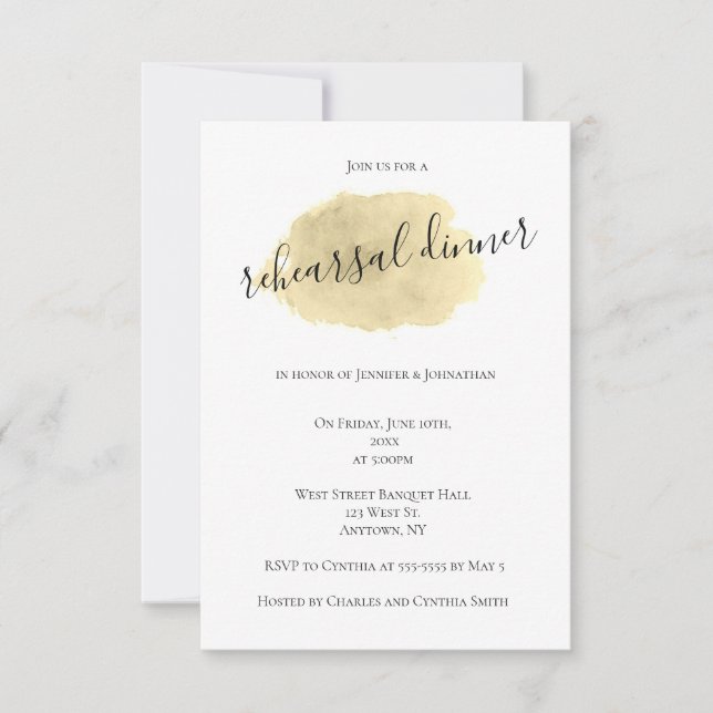 Invitaciones a la cena de un ensayo de acuarela de (Anverso)