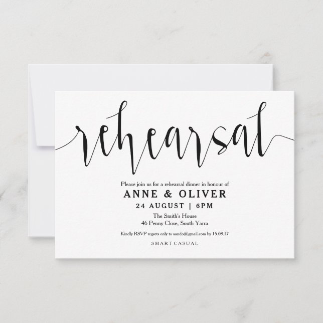 Invitaciones a la cena de un ensayo ruso Boda (Anverso)
