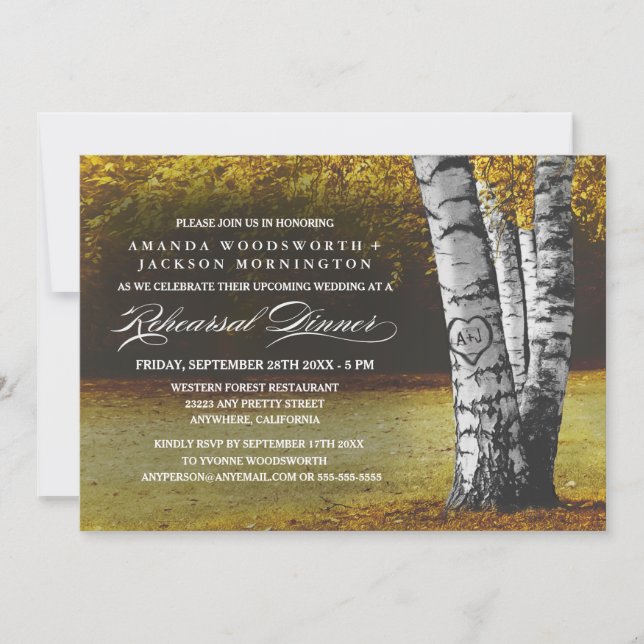 Invitaciones a la cena del ensayo del árbol de bir (Anverso)