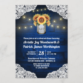 Invitaciones a la cena del ensayo Sunflower Mason 