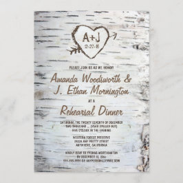 Invitaciones a la cena para el ensayo Birch Tree B