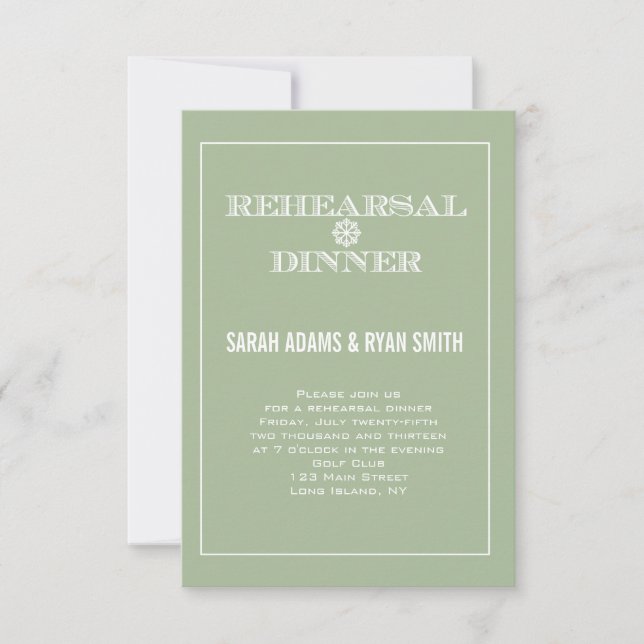 Invitaciones a la cena para el ensayo de bodas de  (Anverso)