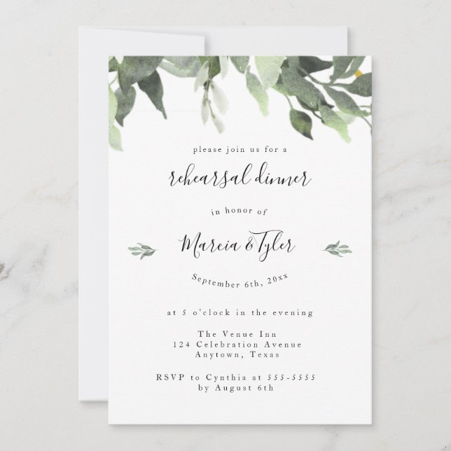Invitaciones a la cena para el ensayo de vegetació (Anverso)