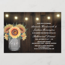 Invitaciones a la cena para el ensayo Mason Jar + 