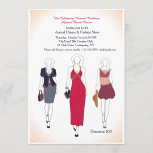 Invitaciones a la cena y desfile de moda