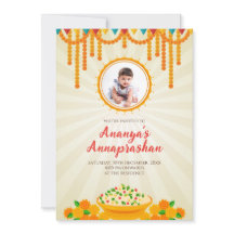 Invitaciones a la ceremonia de Annaprashana y invi
