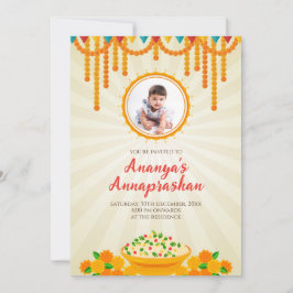 Invitaciones a la ceremonia de Annaprashana y invi