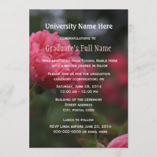 Invitaciones a la ceremonia de graduación (convoca