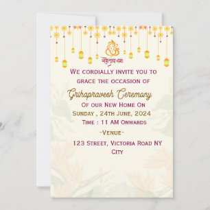 Invitaciones a la ceremonia de Grihapravesh