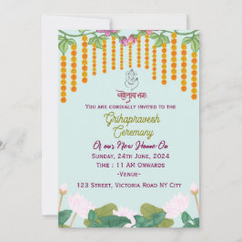 Invitaciones a la ceremonia de Grihapravesh