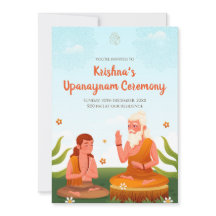 Invitaciones a la ceremonia de hilos y a Upanayana