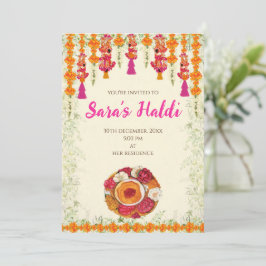 invitaciones a la ceremonia Haldi de la boda india