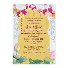 Invitaciones a la Ceremonia India de Haldi