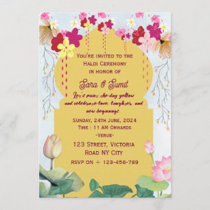 Invitaciones a la Ceremonia India de Haldi