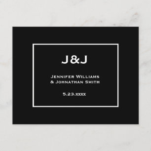 Invitaciones a la ceremonia moderna de b&w boda