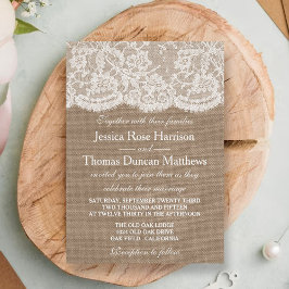 Invitaciones a la colección de Bodas Burlap & Lace