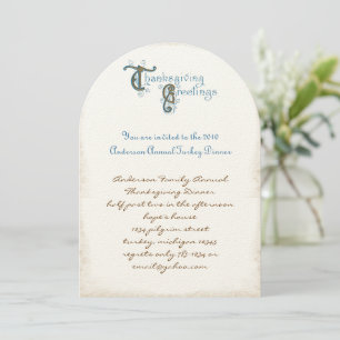 Invitaciones a la cosecha de vintage Font Thanks-G