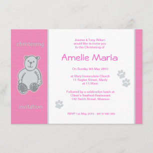 Invitaciones a la cristiandad del oso de peluche r