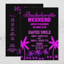 Invitaciones a la despedida de soltera en Miami
