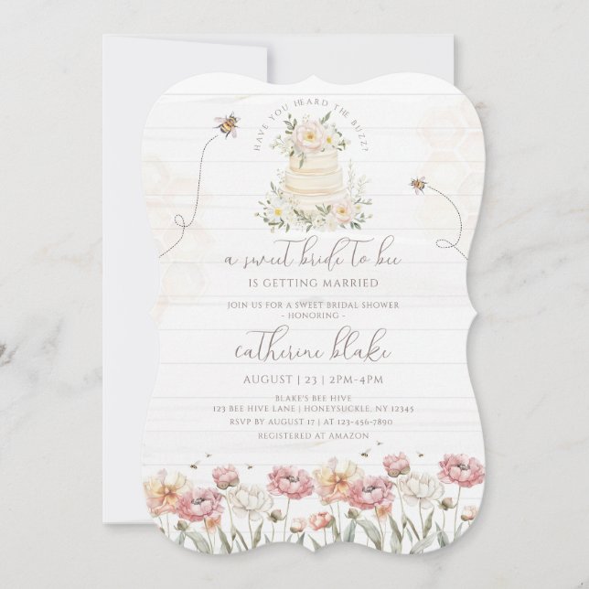 Invitaciones a la Despedida de Soltera Floral Brid (Anverso)