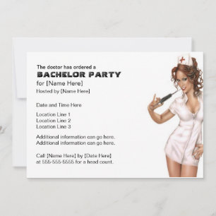 Invitaciones a la despedida de soltero de Enfermer