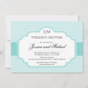 Invitaciones a la ducha Aqua Blue Wedding