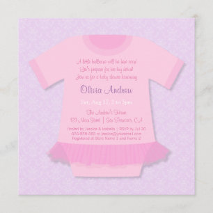 Invitaciones a la ducha Ballerina Tutu Baby Girl