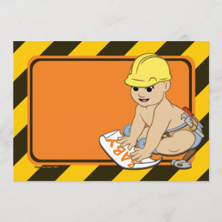 Invitaciones a la ducha bebé en construcción
