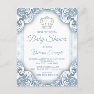 Invitaciones a la ducha Blue Prince Baby