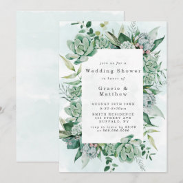 Invitaciones a la ducha Boho Succulent Greenery We