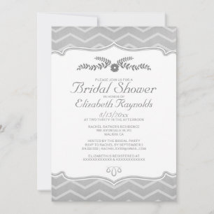 Invitaciones A La Ducha Bridal De Zigzag Blanco Y