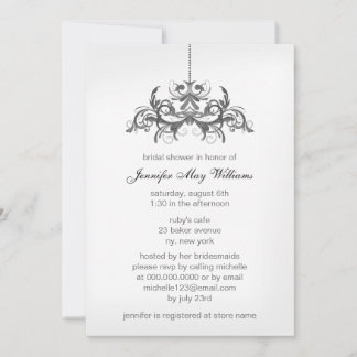 Invitaciones A La Ducha Bridal En Blanco Y Negro