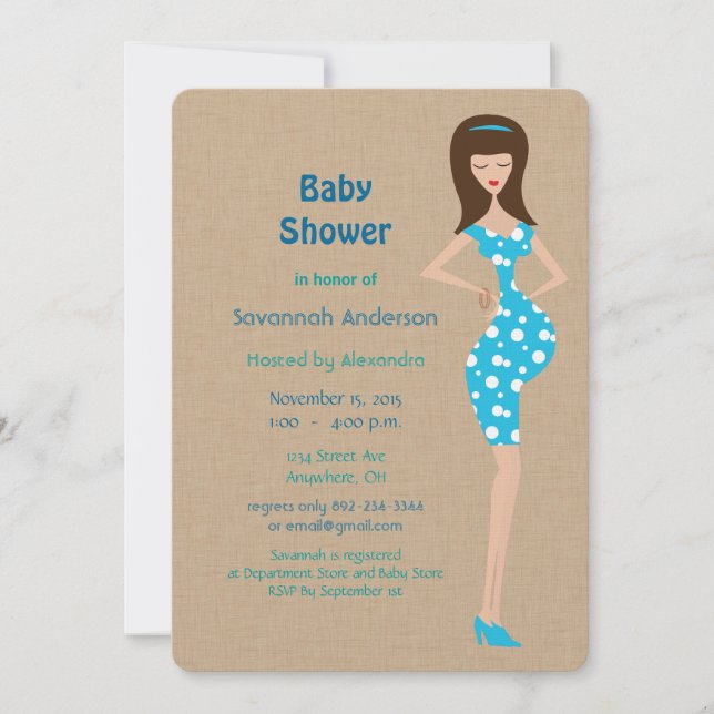 Invitaciones a la ducha Bump Baby Boy (Anverso)