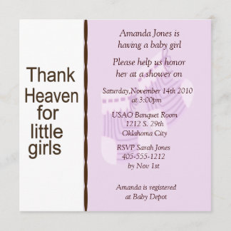 Invitaciones a la ducha Chica rosa y marrón